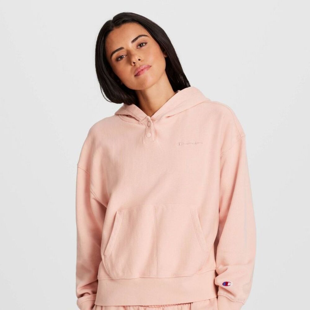 Champion Women's Vintage Wash Fleece Hooded Sweatshirt - Pink XXL
